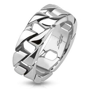 Šperky4U Pánský ocelový prsten proplétaný - velikost 69 - OPR1043-69
