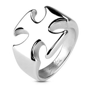 Šperky4U Ocelový prsten - maltézský kříž - velikost 59 - OPR1070-59