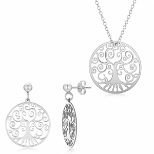 SOFIA stříbrný set náušnice a náhrdelník AM3104CLK+AM3101ORK