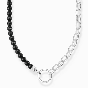THOMAS SABO náhrdelník na charm Black onyx beads and chain links silver KE2188-130-11