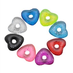 Akrylové barevné srdíčko se třpytkami - přívěsek na piercing - Barva: Světlemodrá