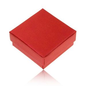 Dárková krabička na prsten a náušnice, perleťová červená barva