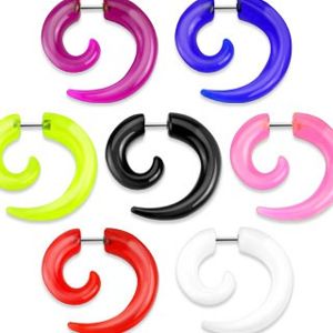 Falešný expander do ucha ve tvaru spirály, různé barvy - Barva: Růžová