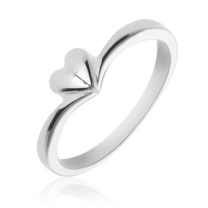 Jednoduchý stříbrný prsten 925 se srdíčkem - Velikost: 65