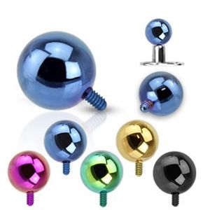 Kulička do implantátu z oceli 316L - anodizovaný povrch, různé barvy, 4 mm - Barva piercing: Modrá