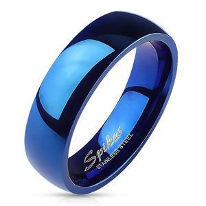 Modrý prsten s vysokým leskem - Velikost: 60