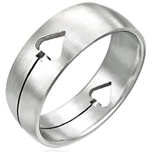 Ocelový prsten Pikový list - Velikost: 52