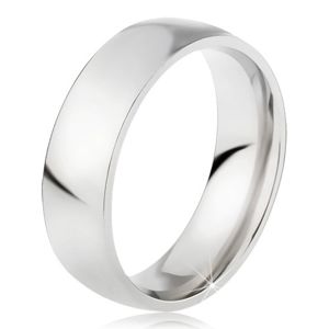 Ocelový prsten s lesklým stříbrným povrchem, 6 mm - Velikost: 55