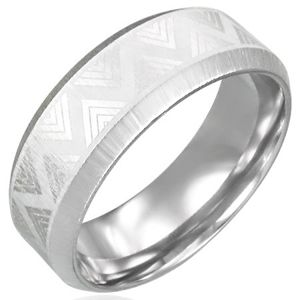 Ocelový prsten se zkosenými hranami - Triangel - Velikost: 54