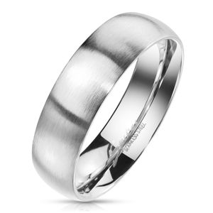 Ocelový prsten stříbrné barvy - matný povrch, 4 mm - Velikost: 70