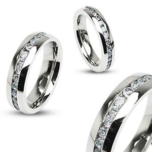Ocelový prsten - symbol večnosti, zirkony - Velikost: 69