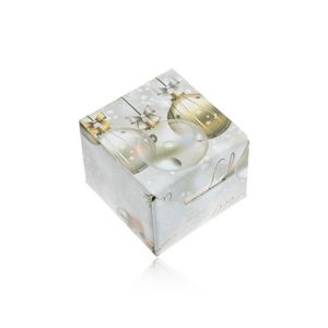 Papírová krabička na dárek - prsten, náušnice nebo přívěsek, vánoční motiv