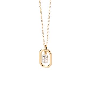 PDPAOLA Půvabný pozlacený náhrdelník písmeno "B" LETTERS CO01-513-U (řetízek, přívěsek)