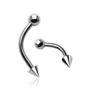 Piercing do obočí kulička - hrot - Délka piercingu: 8 mm
