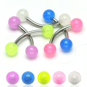 Piercing do obočí - průsvitné kuličky 4mm - Barva piercing: Modrá