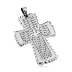 Přívěsek z chirurgické oceli - mohutný kříž