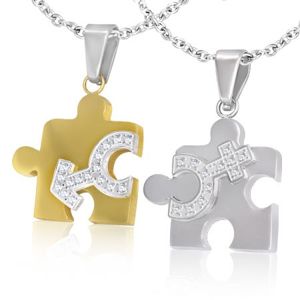 Přívěsky pro dvojici - puzzle, symbol pohlaví