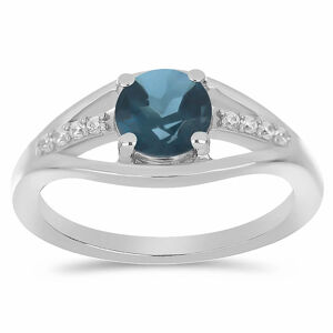 Prsten stříbrný s London topazem a zirkonem Ag 925 010436 LT - 52 mm (US 6), 2 g