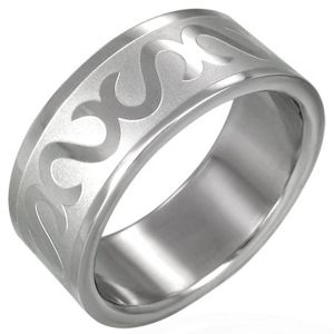 Prsten z chirurgické oceli - symbol "S" - Velikost: 70