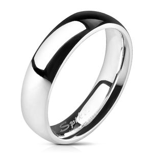 Prsten z oceli 316L, stříbrná barva, zrcadlový lesk, 5 mm - Velikost: 55