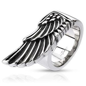 Prsten z oceli - veliké křídlo orla - Velikost: 59