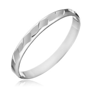 Prsten ze stříbra 925 - lesklé zbroušené tvary - Velikost: 62