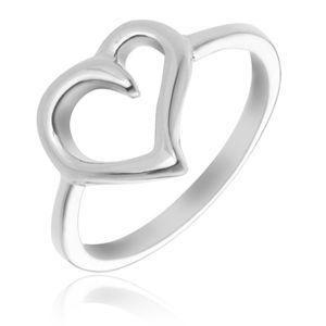 Prsten ze stříbra 925 - obrys nepravidelného srdce - Velikost: 51