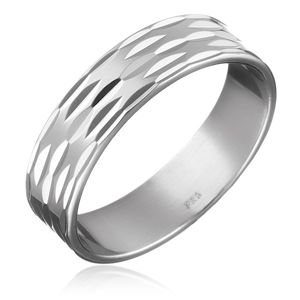 Prsten ze stříbra 925 - tři řady zrníček po obvodu - Velikost: 55