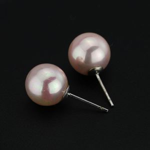 Puzetky ze stříbra 925 - světle růžové perly, 10 mm