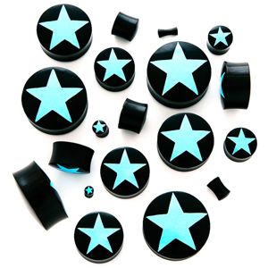 Sedlový plug - černý organický materiál, hvězda - Tloušťka : 4 mm