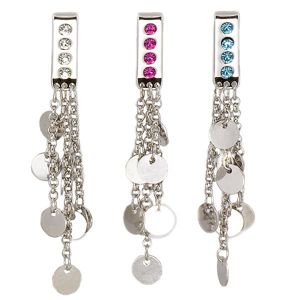 Šperk na plavky - visící kroužky na řetízcích - Barva zirkonu: Růžová - P