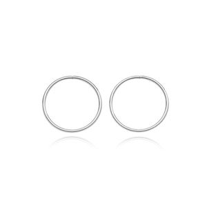 Stříbrné náušnice 925 - tenké hladké kruhy, 10 mm