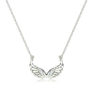 Stříbrný 925 náhrdelník - lesklá vyřezávaná andělská křídla