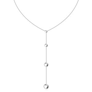 Stříbrný 925 náhrdelník - řetízek s hadím motivem, kuličky různých velikostí