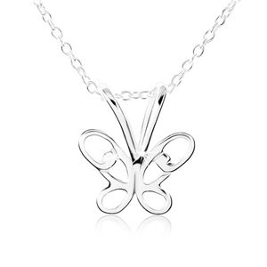 Stříbrný náhrdelník 925, motýlek s vyřezávanými křídly