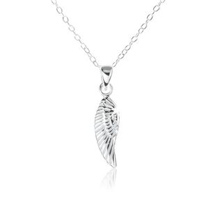 Stříbrný náhrdelník 925, ozdobně gravírované andělské křídlo