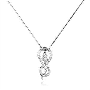 Stříbrný náhrdelník 925 - strukturovaný had stočený do symbolu nekonečna