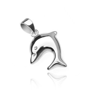 Stříbrný přívěsek 925 - lesklý skákající delfín