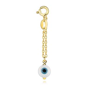 Stříbrný přívěsek 925 - zlatá barva, Fatimino oko, krátký řetízek