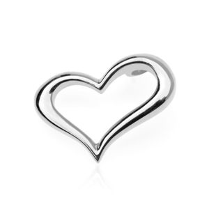 Stříbrný přívěsek 925 - zvlněné obrysové srdce, boční uchycení