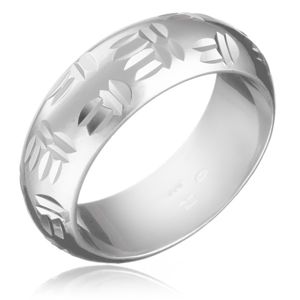 Stříbrný prsten 925 - indiánský motiv, dvojité zářezy - Velikost: 57