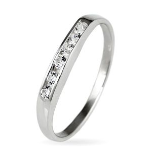 Stříbrný prsten 925 - třpytivá zirkonová linie - Velikost: 54