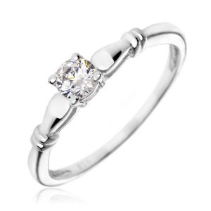 Stříbrný zásnubní prsten 925 - čirý zirkon, dvojité prstence - Velikost: 49