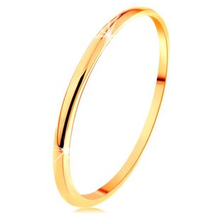 Tenký prsten ve žlutém 14K zlatě, hladký a mírně vypouklý povrch - Velikost: 49