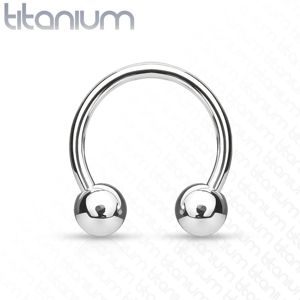 Titanový piercing podkova s kuličkami - Rozměr: 1,2 mm x 10 mm x 3 mm