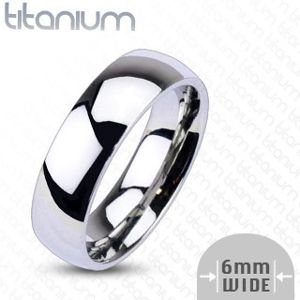 Titanový prsten - lesklý, 6 mm - Velikost: 49