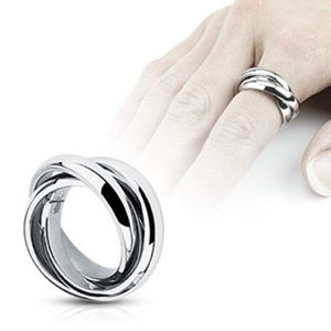 Trojitý prsten - ocel s vysokým leskem - Velikost: 50