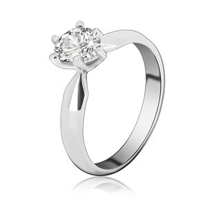 Zásnubní prsten ze stříbra 925 – zirkon ve tvaru slzy - Velikost: 50