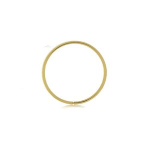 Zlatý 375 piercing - tenký lesklý kroužek, hladký povrch, žluté zlato - Tloušťka x průměr: 1 mm x 6 mm