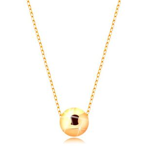 Zlatý náhrdelník 585 - lesklá kulička na tenkém blýskavém řetízku